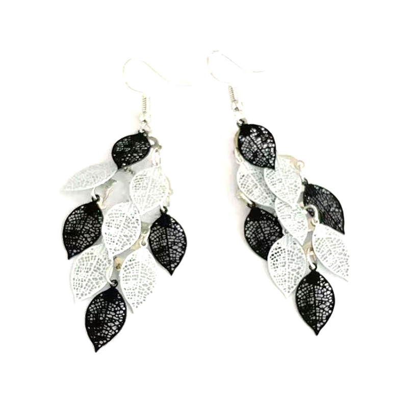 Vintage Hollow Leaves Earrings for Women Bohemian Colorful Long Dangle Earrings Jewelry boucle oreille femme