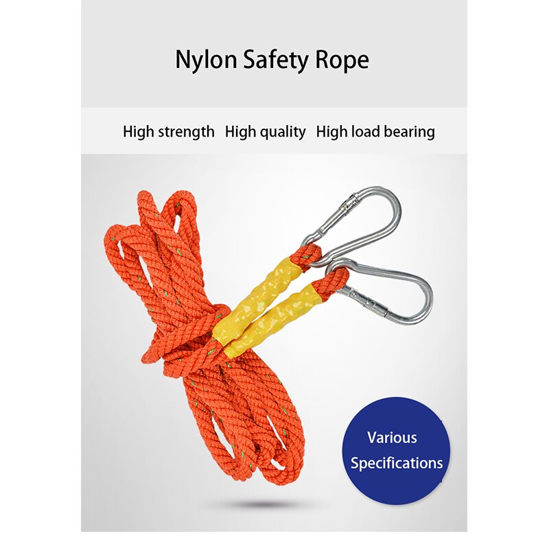 Safety Rope Safety Belt Extension Rope Sling Aerial Work Extension Line Escape Life Rope Climbing Traction Rescue 16MM Diameter
