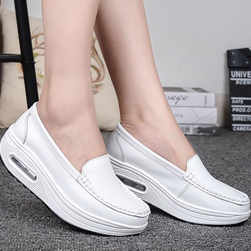 Chaussures Femme En Toile Mocassin Sans Lacets - Confort Plat, Semelle Caoutchouc, Style Décontracté Pour L'Été