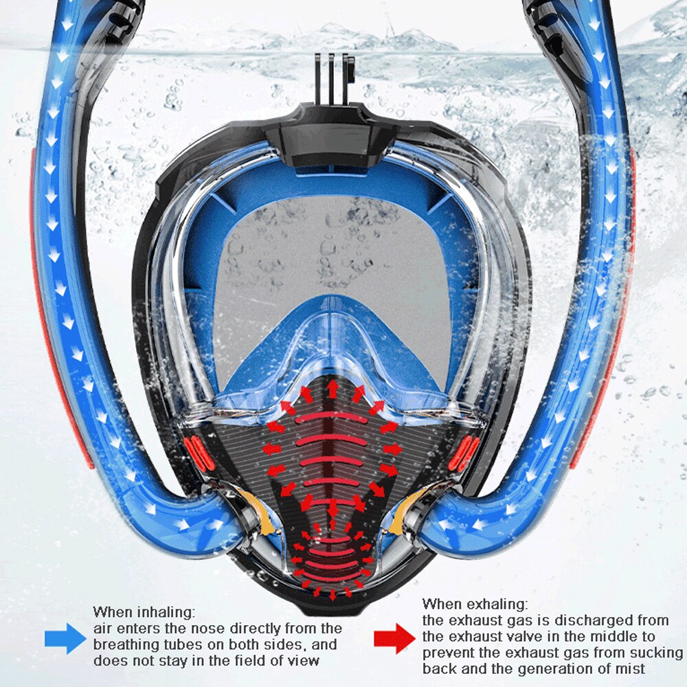 Full Face Snorkel Mask - Anti-Fog Underwater Diving Mask for Swimming & Spearfishing