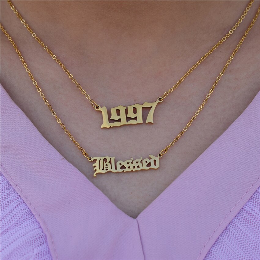 Name Necklace Women Stainless Steel Link Chain Nameplate Pendant Custom Jewelry BFF Punk Men Necklaces