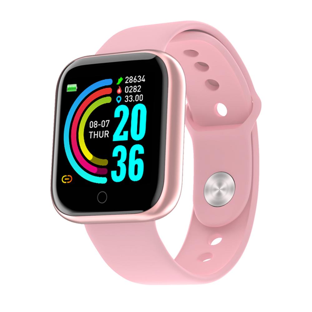 Reloj Y68 montre intelligente filles garçons Smartwatch électronique horloge intelligente étudiants enfant Sport montres intelligentes amazfit gts: Rose