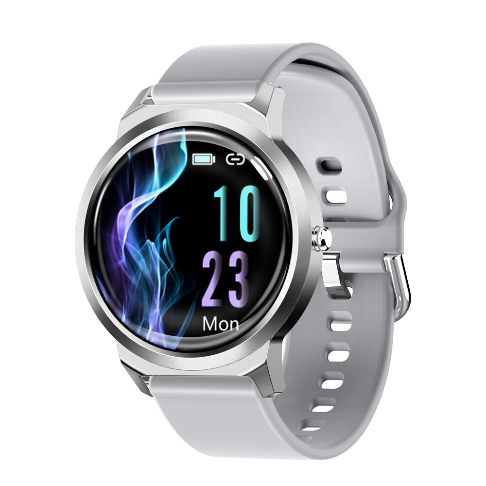 696 h6 pro smartwatch voor mannen en vrouwen met bloeddrukmeting en hartslagmeter, waterdicht en alarm, smartwatch voor android en apple-telefoonband: Witte silica