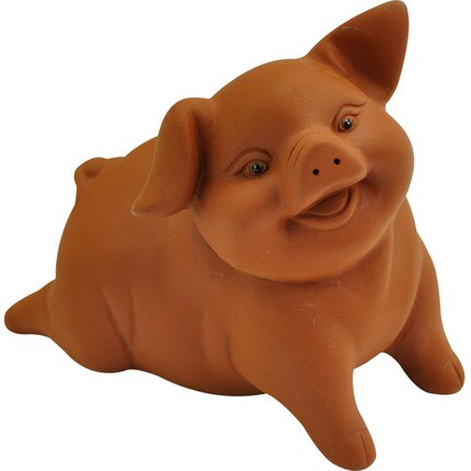 groß WIZAMONY Chinesischen yixing Lila Tonne zinnober Zeichnung Tee einstellen Schwein Glück Dekoration Tee Haustier glück reichtum