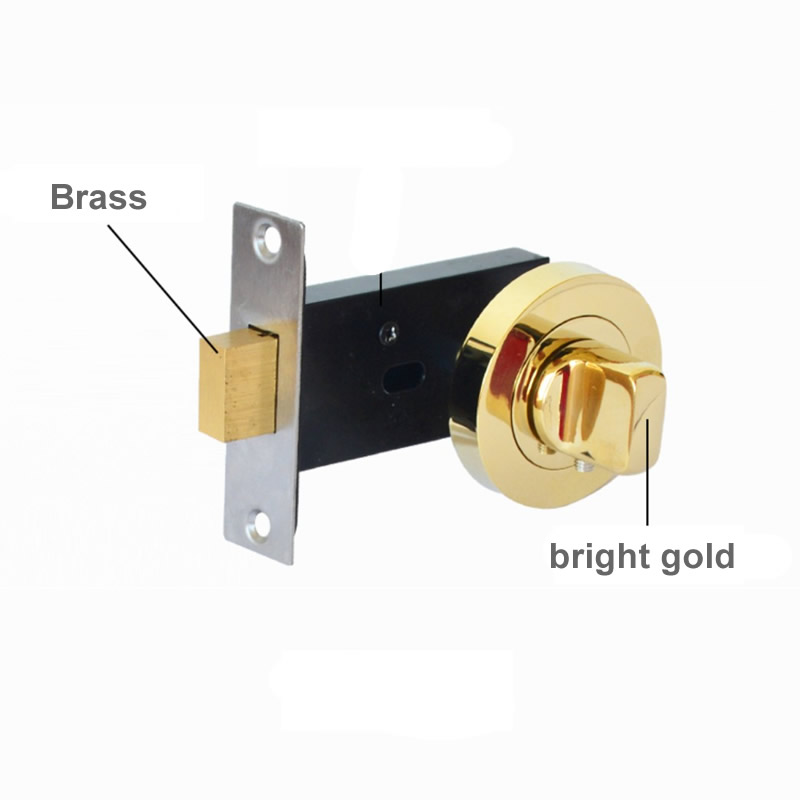 One-sided reverse door lock,Invisible door handle for living room bathroom,Background wall concealed lock,Security anti-theft: Gold