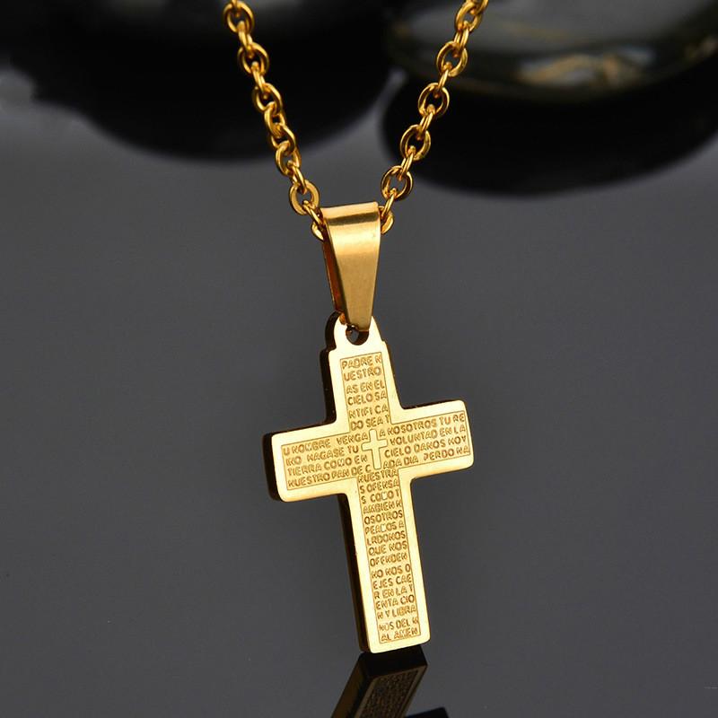 Bijbel kruis hanger ketting roestvrij stalen sieraden religie Kruis Ketting Hanger voor Vrouwen Religieuze Jesus Sieraden