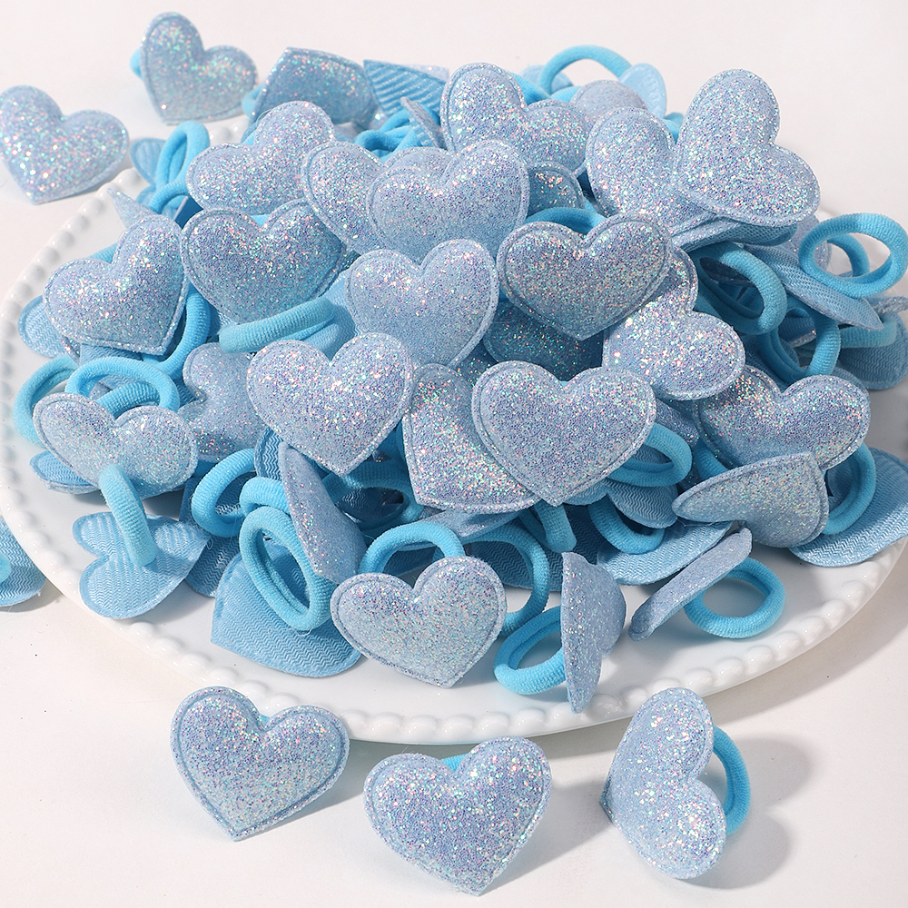20 pçs crianças elásticos faixas de cabelo meninas bola de pelúcia faixa de borracha para crianças doces scrunchie laços de cabelo clipe acessórios de cabelo do bebê: Coral Vermelho