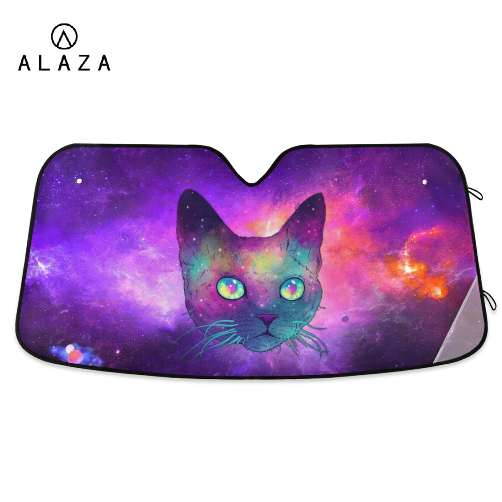 Zonneklep Voorruit Space Cat Print Venster Folies Aluminiumfolie Kleur Voorruit Zonnescherm Zonneklep Covers 2022