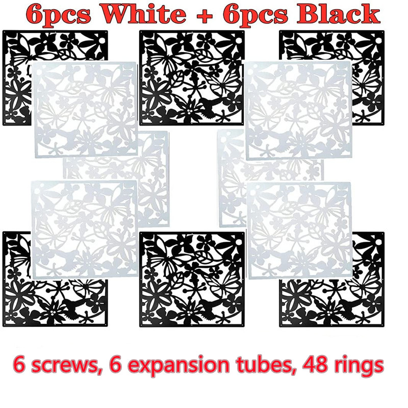 Yizunnu 12 Stk/set Witte Kamer Schermen, Hout-Plastic Opknoping Schermpaneel, Opvouwbare Privacy Kamer Divider Panelen, DIY Home Partition Decor 29 x 29 cm (doolhof