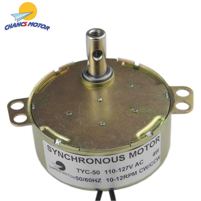 Moteur Synchrone TYC-50 12V AC 10-12RPM - Petit Moteur Électrique Pour Plateaux Tournants Et Projets DIY