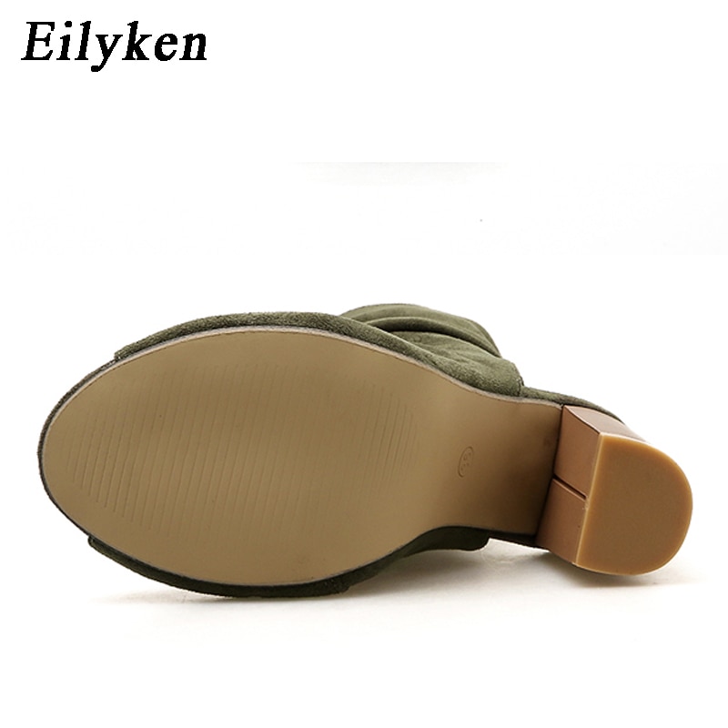 Eilyken lente/herfst rome laarzen sandalen vierkante hak 10cm dames rits enkelband hakken peep toe laarzen maat 35-40