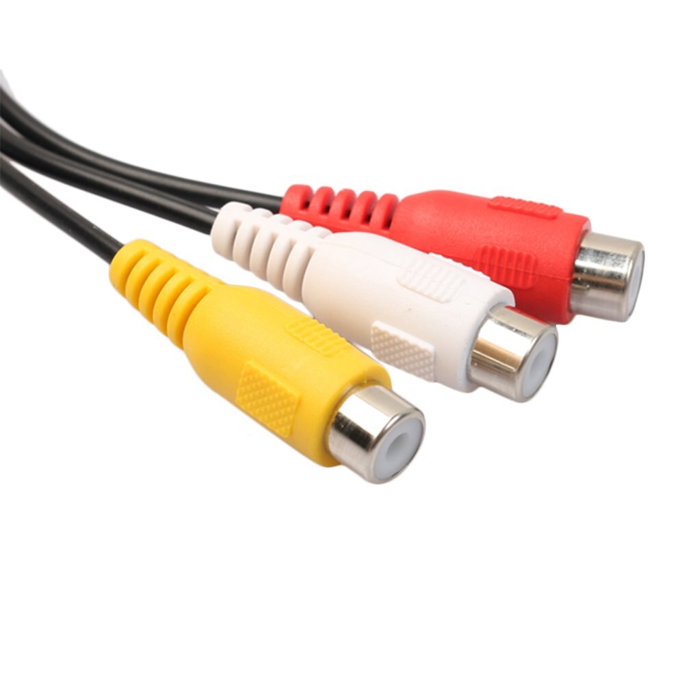 Câble Audio 4 broches s-vidéo vers 3 RCA femelle, câble adaptateur TV pour ordinateur portable avec Port RCA femelle et 4 broches s-vidéo
