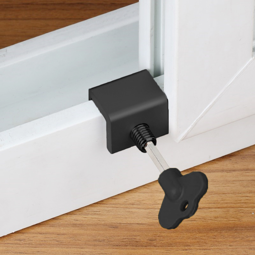 Sliding Door Window Lock with Key Wrench Door Frame Security Lock Aluminium Alloy Window Limit Stop Locks Kid/Children Guards