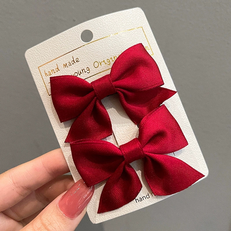 Pinza para el pelo con lazo para niños, tocado, pinza para el pelo de princesa para bebé, pinza para el pelo para niña pequeña, accesorios para el cabello: Rojo