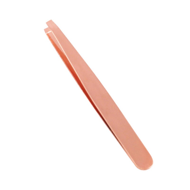 Eyebrow Tweezers Stainless Steel Face Hair Removal Eye Brow Trimmer Eyelash Clip Cosmetic Beauty Makeup Tools Shaving Tweezers: ROSE GOLD-1