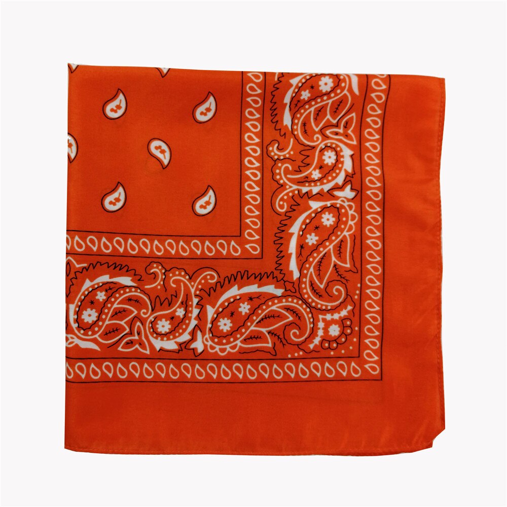 Foulard Bandana noir unisexe, style Hip Hop, bandeau pour cheveux, foulard carré pour le cou et la tête, mouchoir imprimé: FJ15