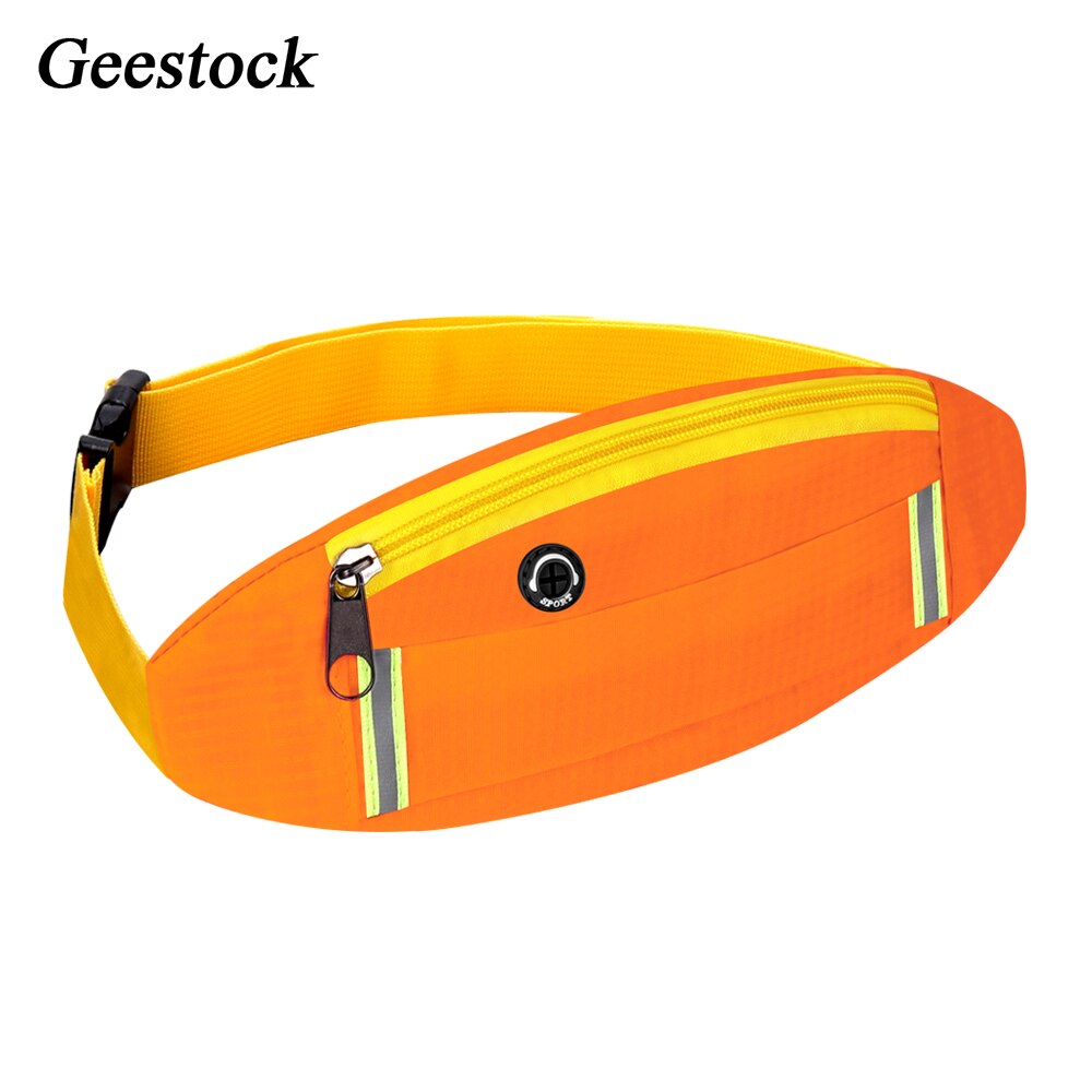 Geestock Taille Pack Reflecterende Running Heuptasje Voor Vrouwen Riemen Tassen Outdoor Sport Unisex Mode Hip Bag Phone Pouch Fietsen: Orange