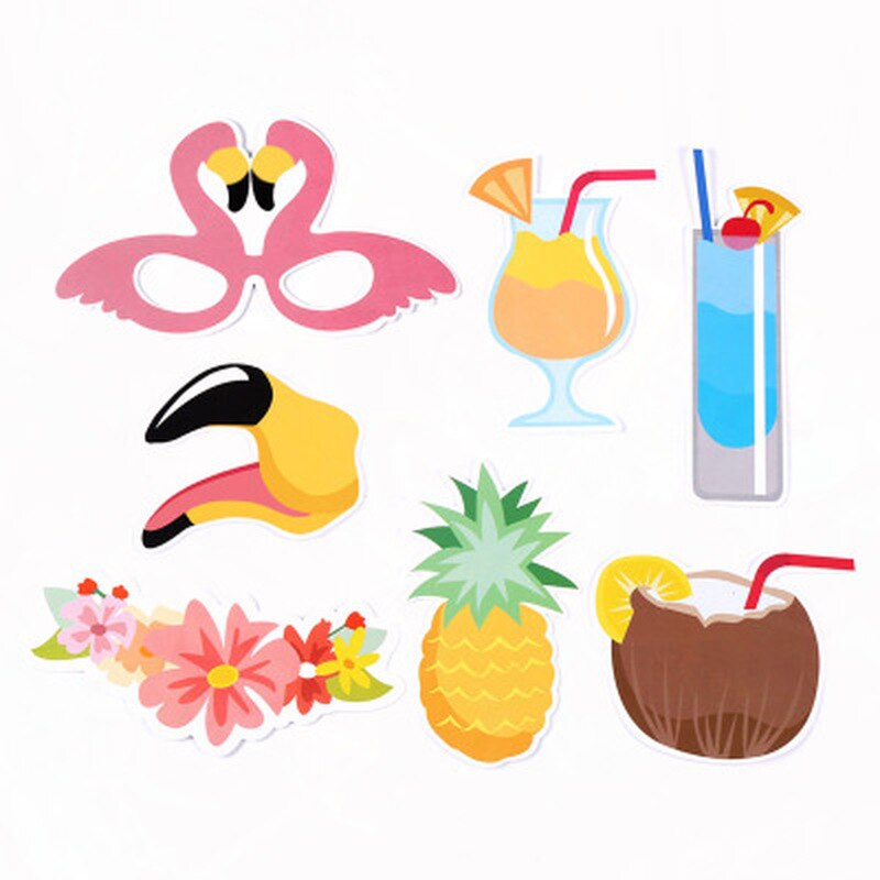Accesorios de fotomatón de flamenco rosa, piña Tropical, boda, despedida de soltera, hawaiana, decoraciones de cumpleaños