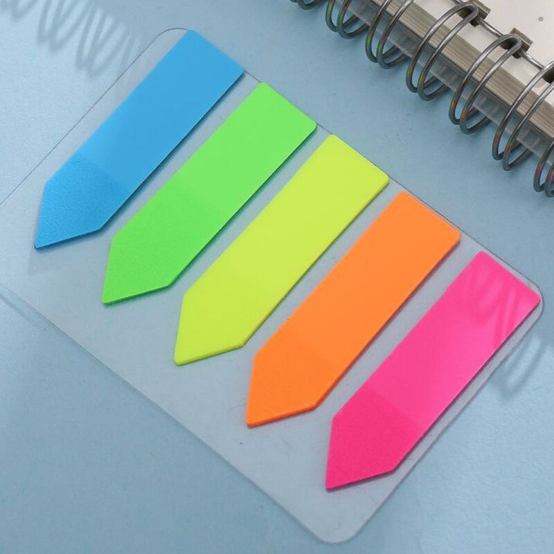 Color Fluorescence Sticky Notes Set Memo Pad Bookmarks Banners Transparent Sticky Notes School Office Stationery: WHITE