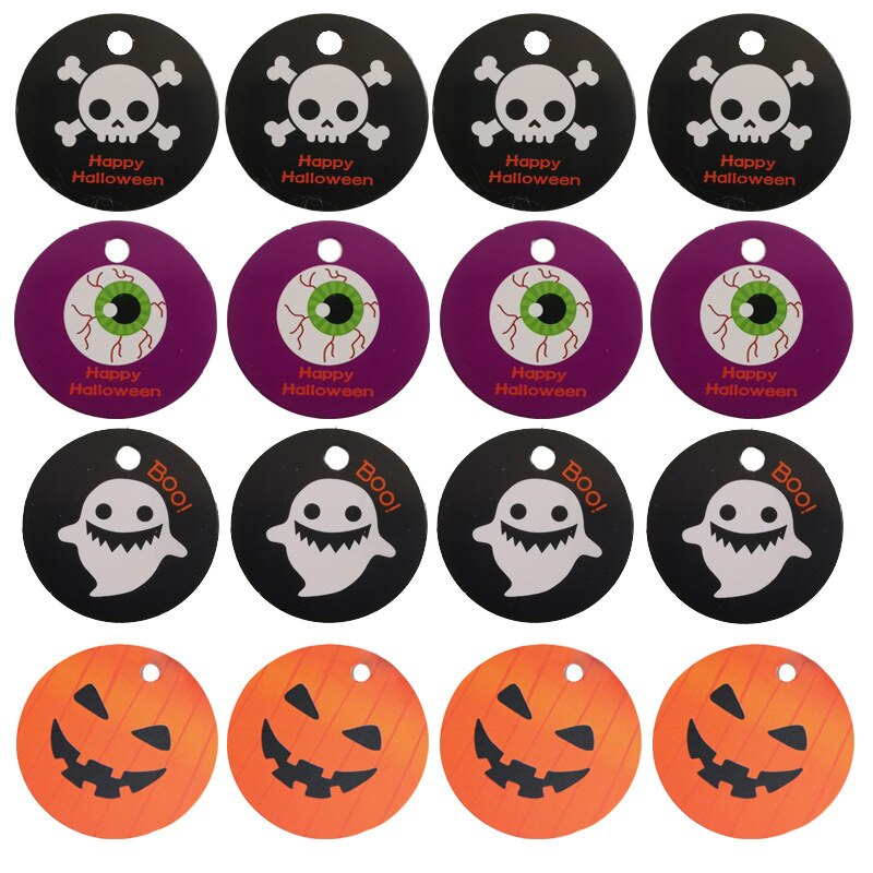 ! 100 pièces Halloween sacs étiquette bonbons boîtes cuisson emballage étiquette emballage joint étiquette cuisson Message carte