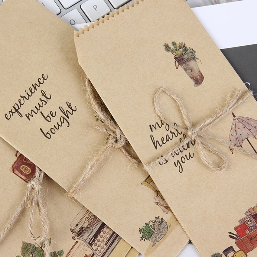 30pcs/set Retro Kraft Paper Envelope Cute Cartoon Child Envelopes for Weddings,Invitations, Office Letter School Stationery