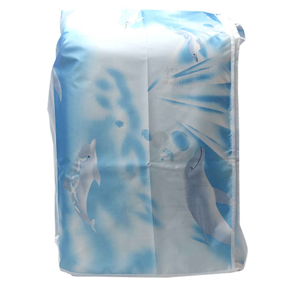 Washing Machine Cover Waterproof Front Loading Zipper Case Floral Printed Easy To Clean Home Dust Proof Accessory Decoration: Dolphin