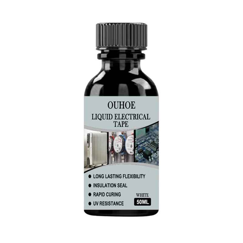 Sellador adhesivo líquido de silicona, pegamento de goma multiusos, sin manchas, para azulejos de plástico y Metal, 50ml: Blanco