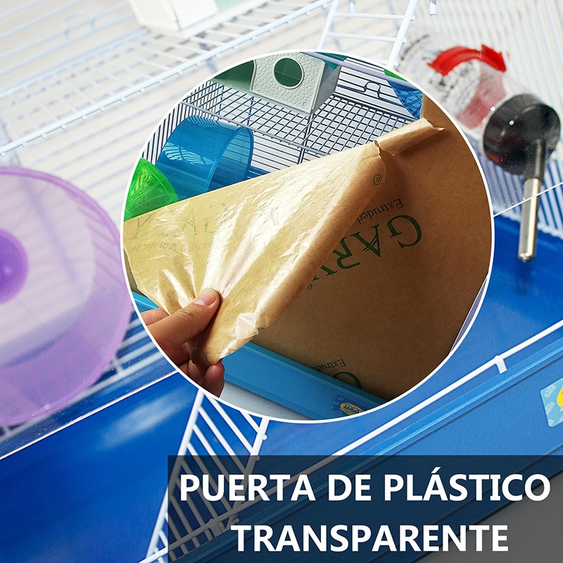 DZL® Jaula para Hamster(39.5X29.5X38CM) Color Azul/Purpura/Rojo se al Azar