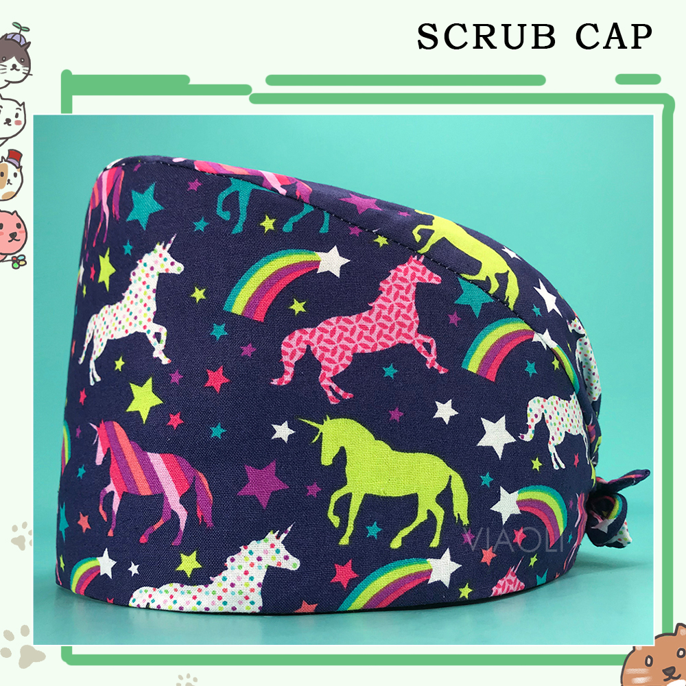 Scrubs Caps Mode Nurse Cap Dier Bedrukt Verstelbare Chirurgische Hoed Ziekenhuis Accessoires Dierenwinkel Werkhoeden