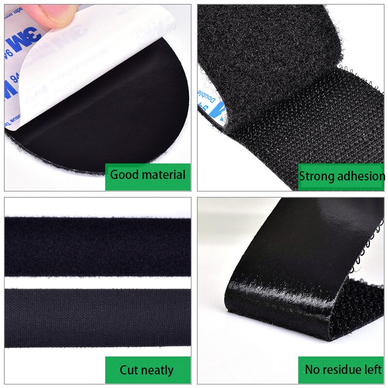 10PCS 3M Double-sided Adhesive Velcros Strong Self-adhesive Hook and Loop Tape nylon sticker velcros Glue for DIY fixing automob