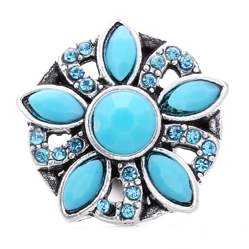 Botones a presión Vintage para mujer, cuentas de joyería, flor de 18mm, botones a presión de Metal, collar a presión de 18mm, 5 unids/lote: 6