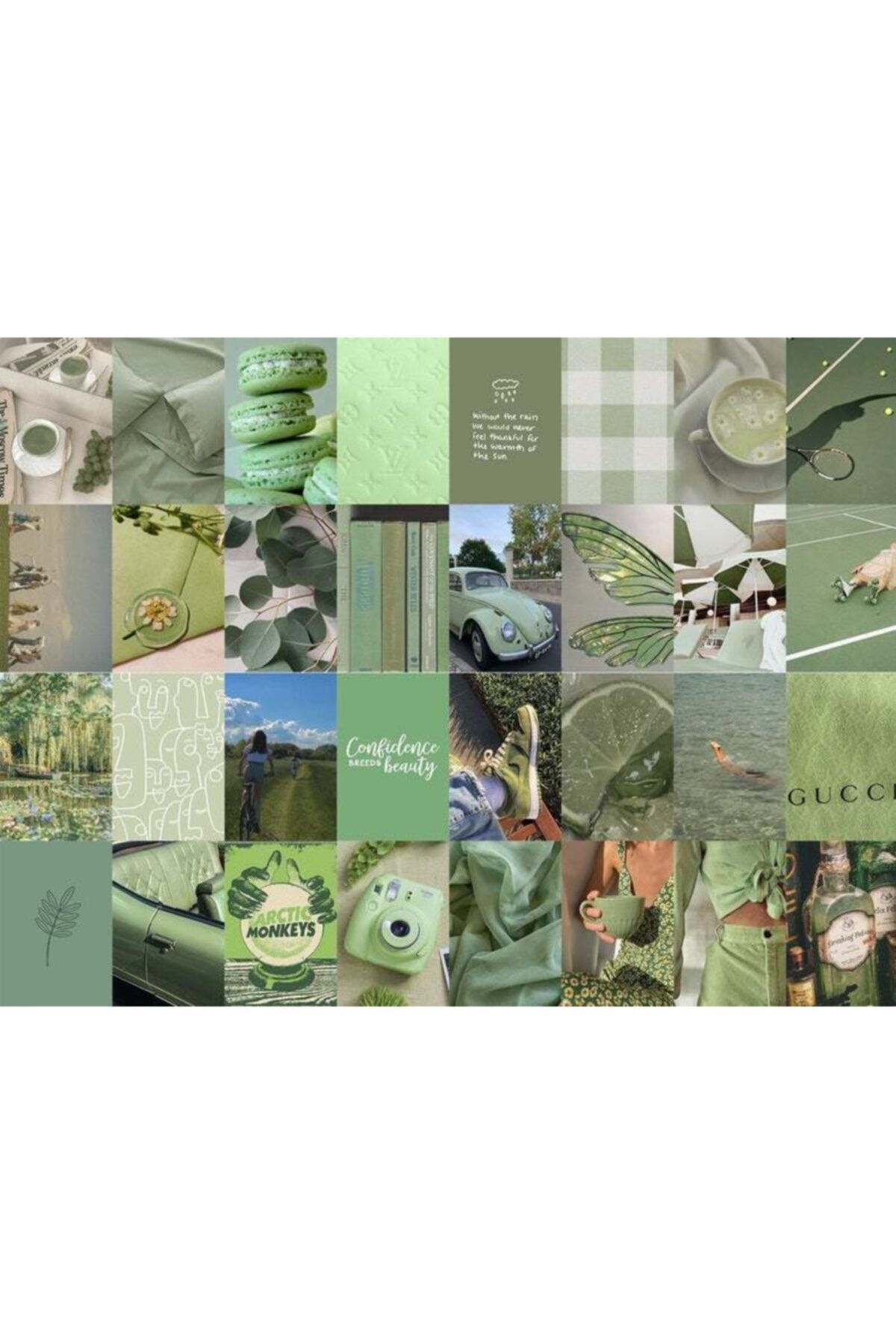 Soft Green Poster Set-Collage Set-130 Pcs-Vintage Poster Set-10cm * 14cm-Boxed Set