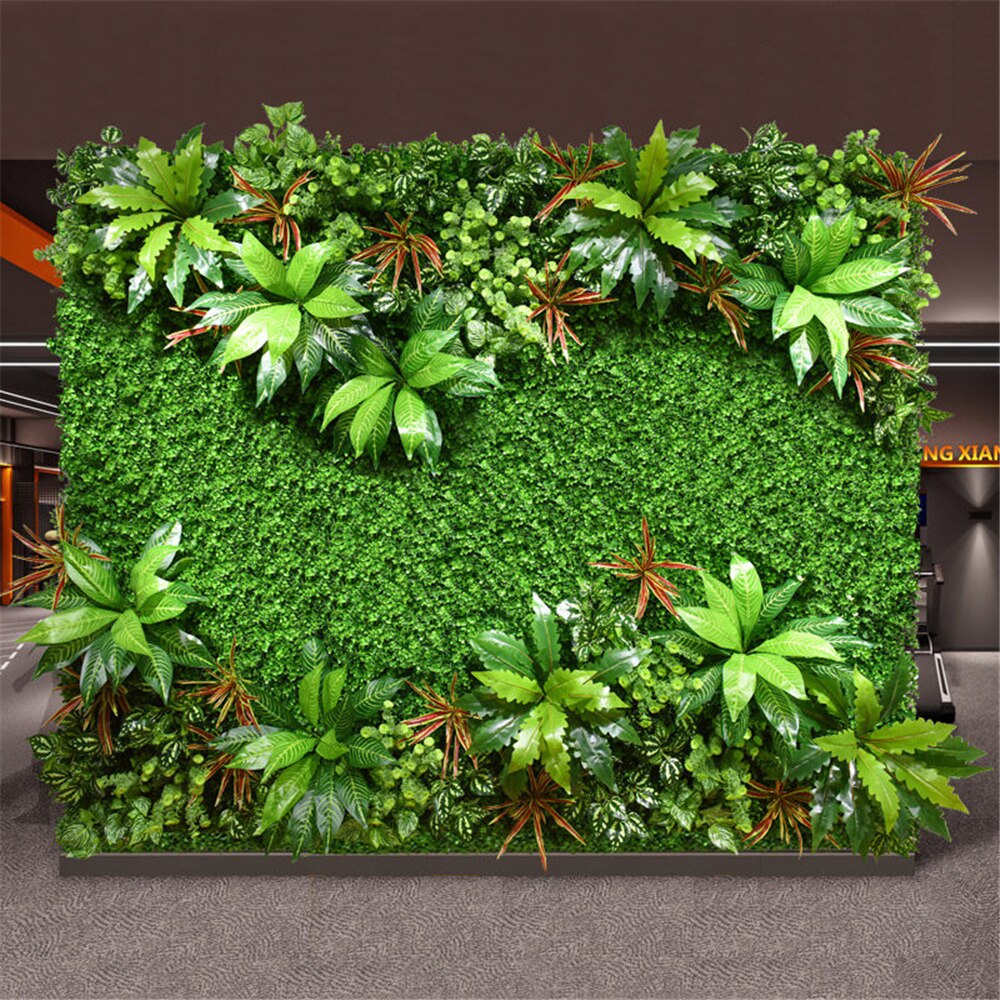 Aritfiske planter blomst grønne væg topiary hæk egnet til boligindretning uv beskyttet baggrund udendørs have hegn privatliv: P 15