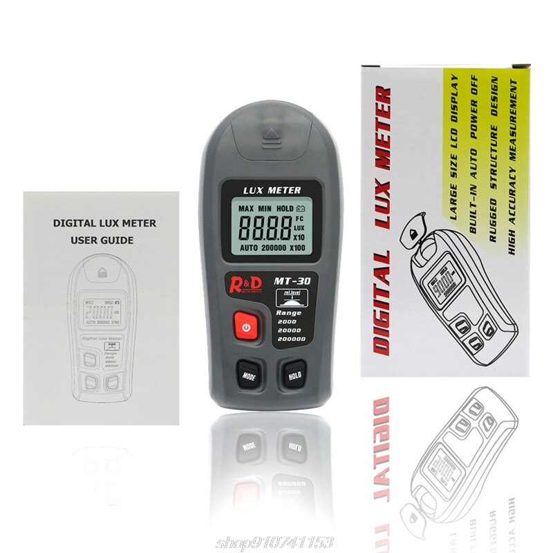 MT30 lux metro 0 ~ 200.000lux gamma luce metro tasca design illuminometro lux/fc fotometro test ambientale N02 20 Dropship