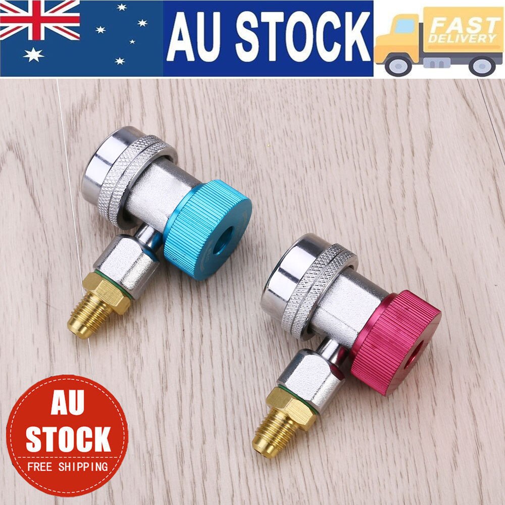 2pcs Auto Car Air Conditioning R134a Quick Coupler Connector Adapter For Car Air Conditioning Installation A35