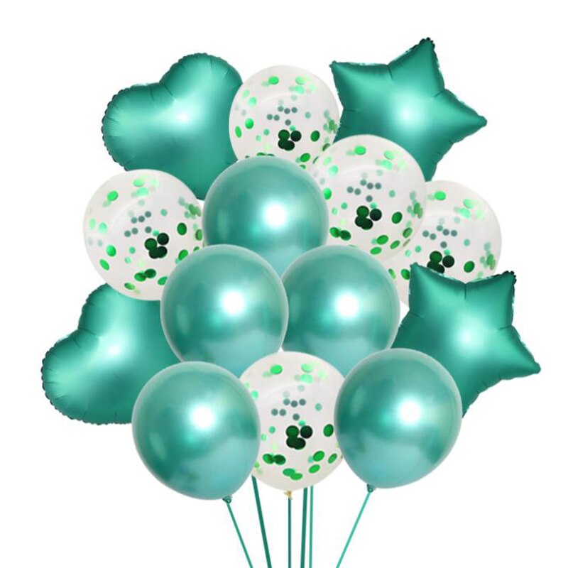 14 Stks/partij 18Inch Metalen & Pailletten Ballon Hart Ster Matte Helium Ballon Bruiloft Decor Levert Verjaardag Ballonnen Douche