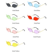 Feuer Flamme Sonnenbrille Frauen Männer Randlose Spiegel Brillen Luxus Trend Schmale Sonnenbrille Streetwear