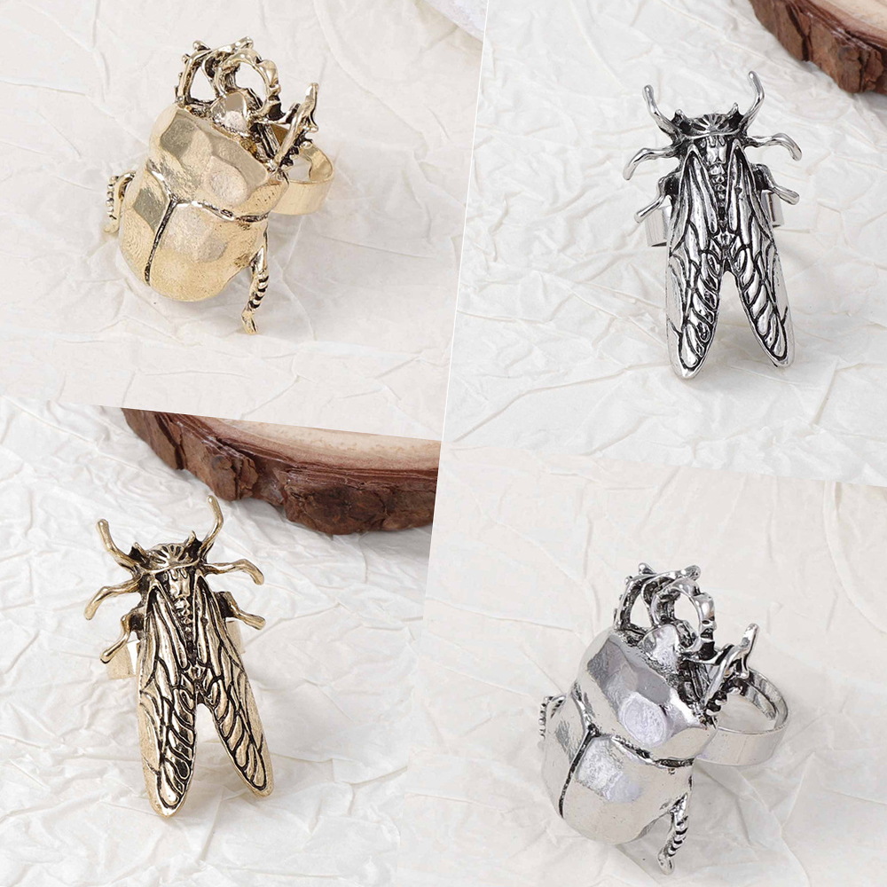Bague d'ouverture d'insecte rétro, Animal coccinelle cigale Punk, anneau réglable ouvrable pour femmes, nouvelle tendance, bijoux, accessoires