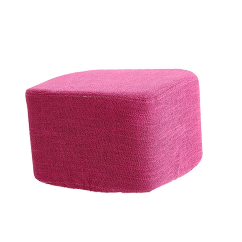 Dustproof Linen Cotton Square Stool Cover for Wood Footstool Ottoman Pouffe various color: Rose Red