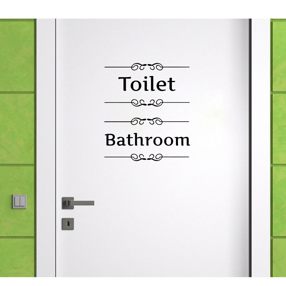 Toilet badeværelse skilt væg mærkater hjemmedekorationer gør-det-selv-citater vandtætte vægoverføringsbilleder til toilet-klistermærke vinyl gør-det-selv-klistermærker kunst