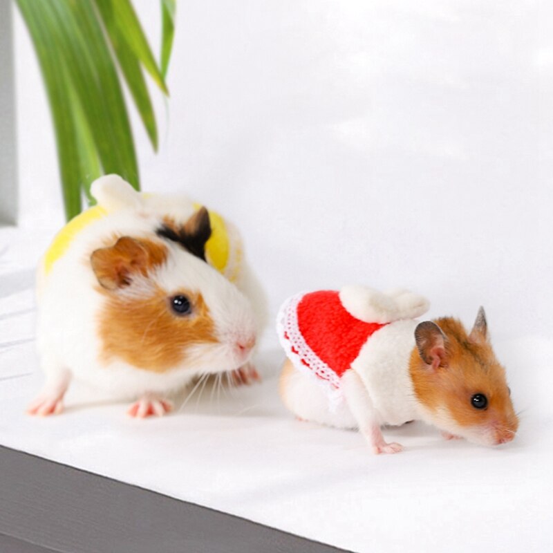 2Pcs Cute Small Animal Clothes Cotton Skin Friendly Hamster Dress Hamster Squirrel Guinea Pig Clothes Pet Accessories