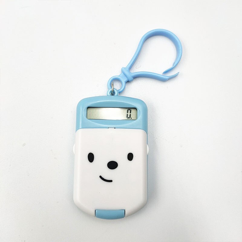 1pcs Portable Digit Calculator Kawaii Mini Calculator Pocket 8 Display Cartoon Cute Keychain Calculator Office Supplies: Blue