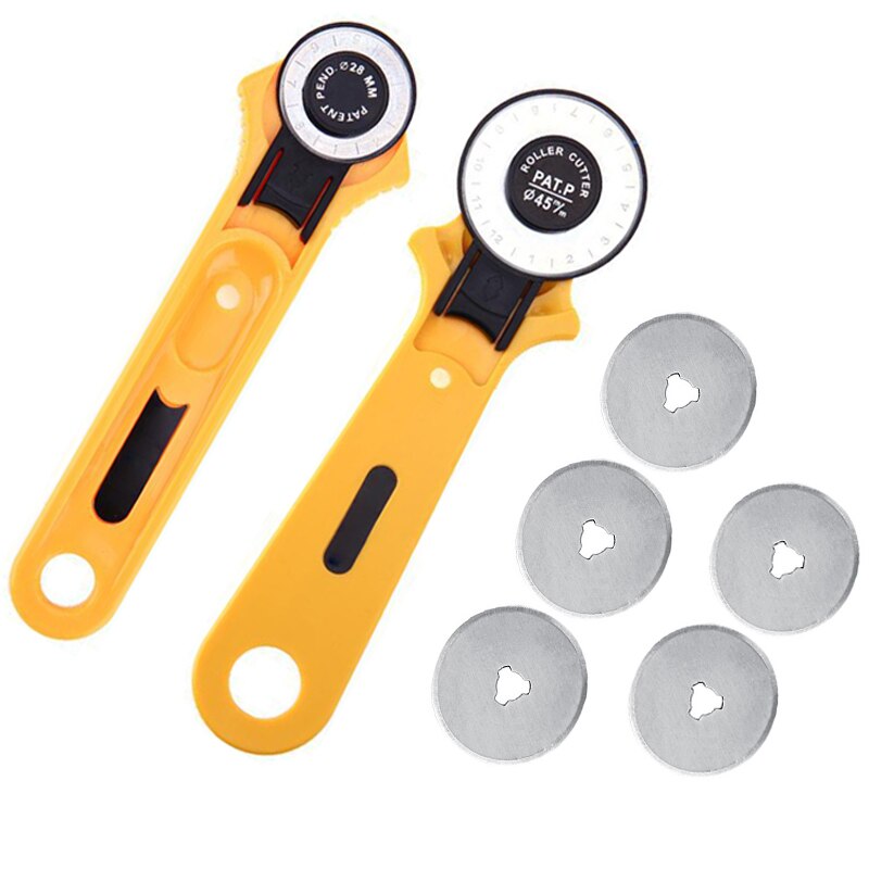 45mm 28mm Handle Rotary Cutter Leather Cutting Tool Fabric Cutter Circular Blade DIY Patchwork Sewing Quilting Fit Olfa Cut
