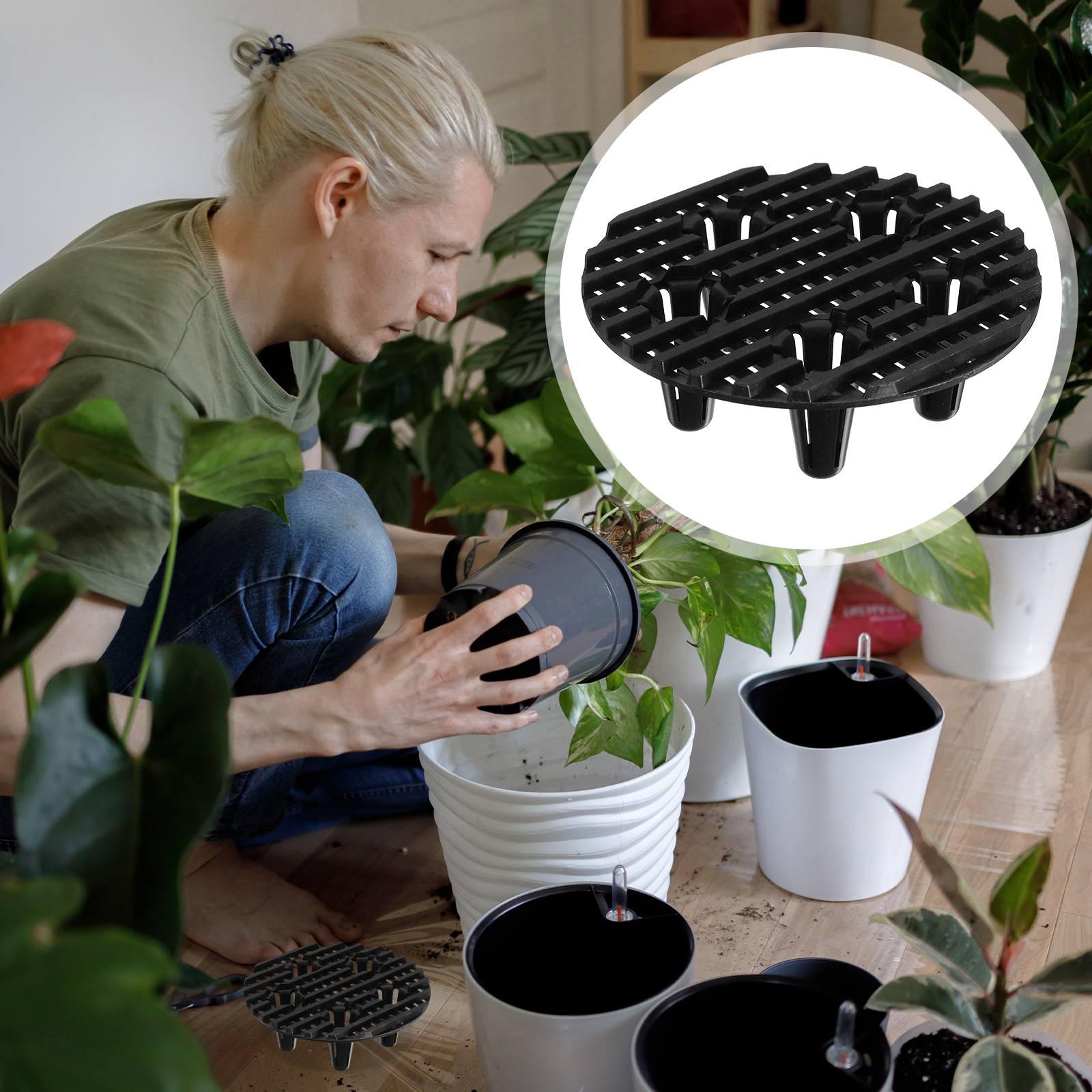 10 Stuks Zware Plastic Pot Voeten Lade Beugel Voor Tuinieren Patio Bloempotten Verhoogt Potplanten Om Wortel Rot te Voorkomen