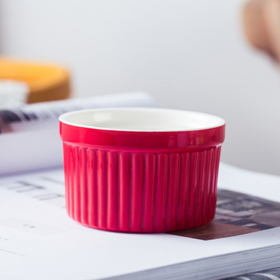 Muzity keramiske souffle skåle 3 stk / sæt porcelæn bageskåle kage kopper dessert skål