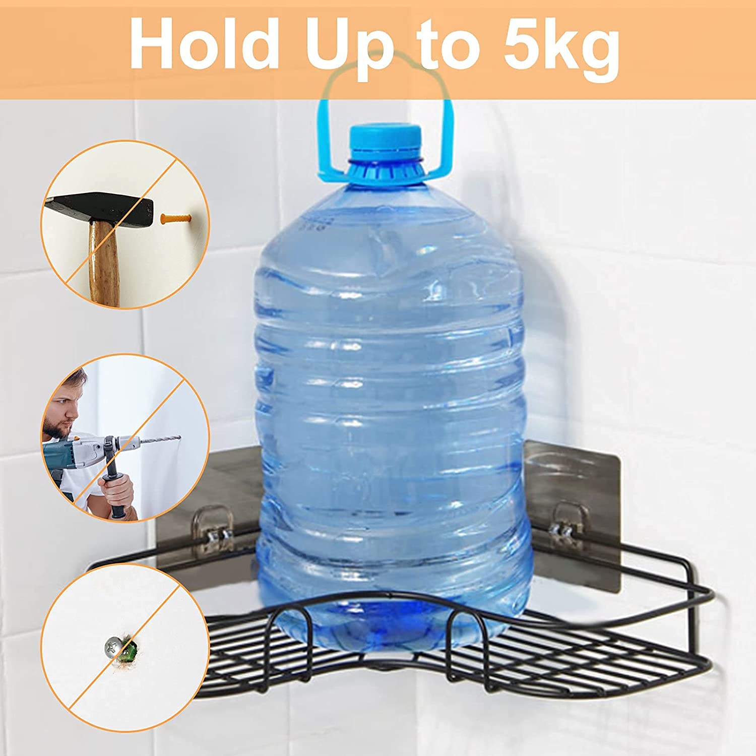 thumbnail: Strijkijzer Houder Wandmontage - Hittebestendig | Met Draadopslag & Haken | Voor Kast Of Muur