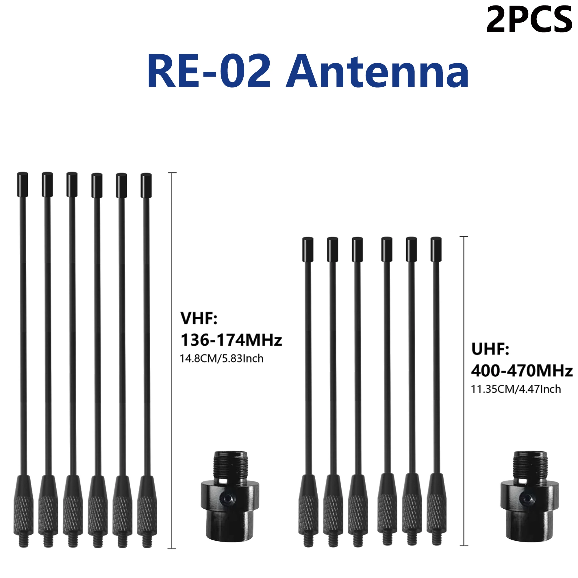 RE-02 antena de Radio móvil para coche, señal reforzada de doble banda UHF 144/430MHz, rejilla de tierra omnidireccional para Radio transceptor de coche: Blanco