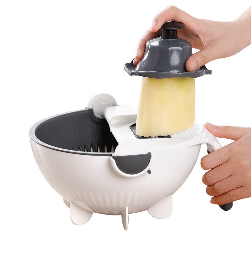 Multifunctional Vegetable Grater,Carrot Cutter,Potato Slicer, Mandoline Slicer with Storage Drain Basket - Grater For Vegetables: Default Title