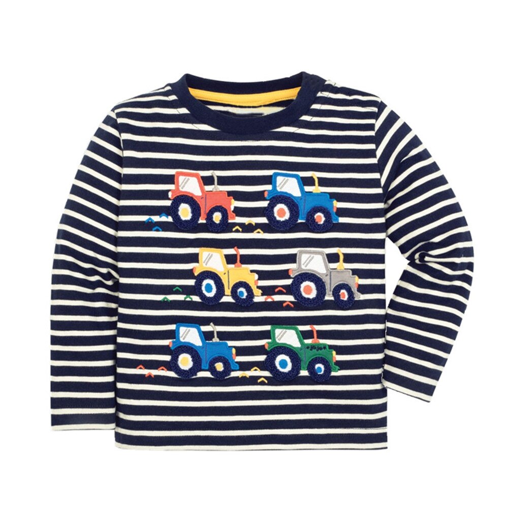 Springen Meter Lente Herfst Jongens T Shirts Met Auto 'S Kinderen Lange Mouw Kids Meisjes Jurken