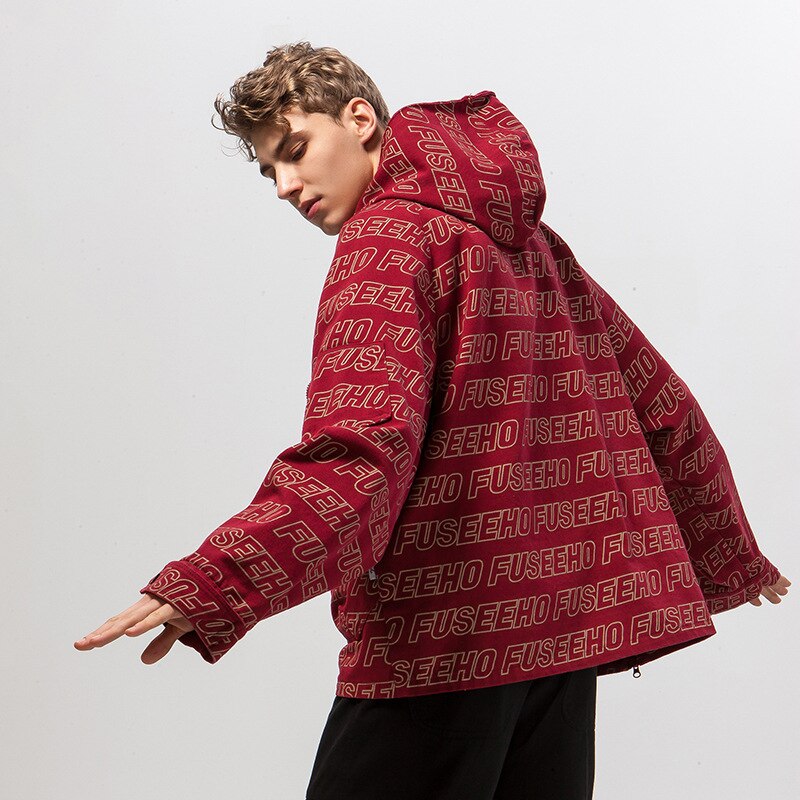 Chaqueta con capucha de cuello samurái con letras, chaqueta japonesa de primavera, 2022 SS